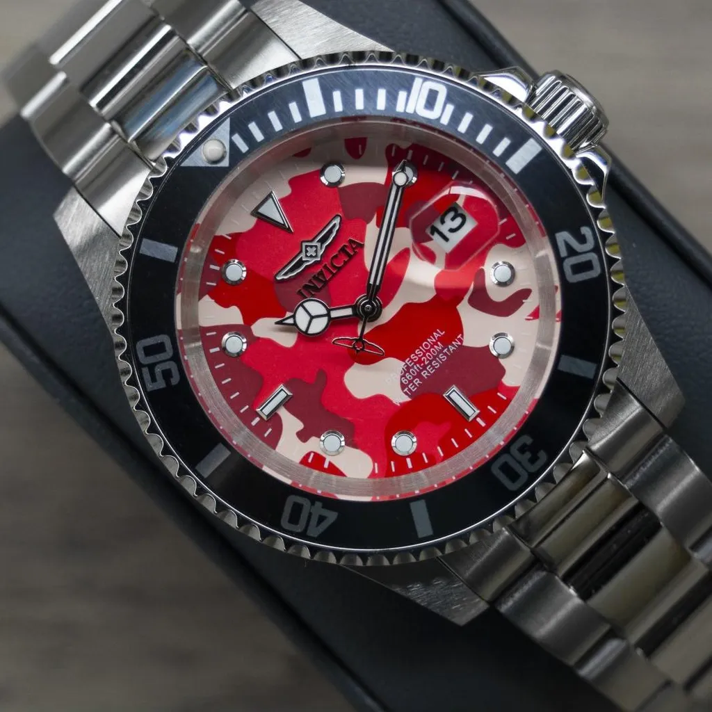 Review Invicta Pro Diver 48568 - Orologio Acciaio Rosso 40mm - 4