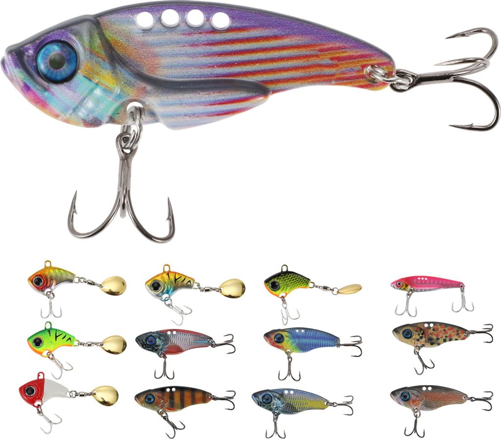 Angelköder, 7g lebensechter Swimbait, Hahnenfedern-Angelköder, Süßwasser-Salzwasser-Blade-Bait für Barsch, Zander, Forelle, Orange