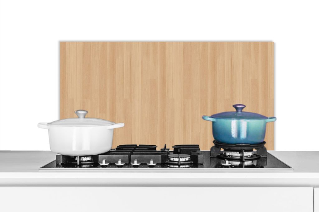 KitchenYeah Spritzschutz Küche - Küchenrückwand - Wandschutz für Herd und Spüle - Natürlich - Holz - Regal - Muster 80x40 - Alu-Dibond (Alt...