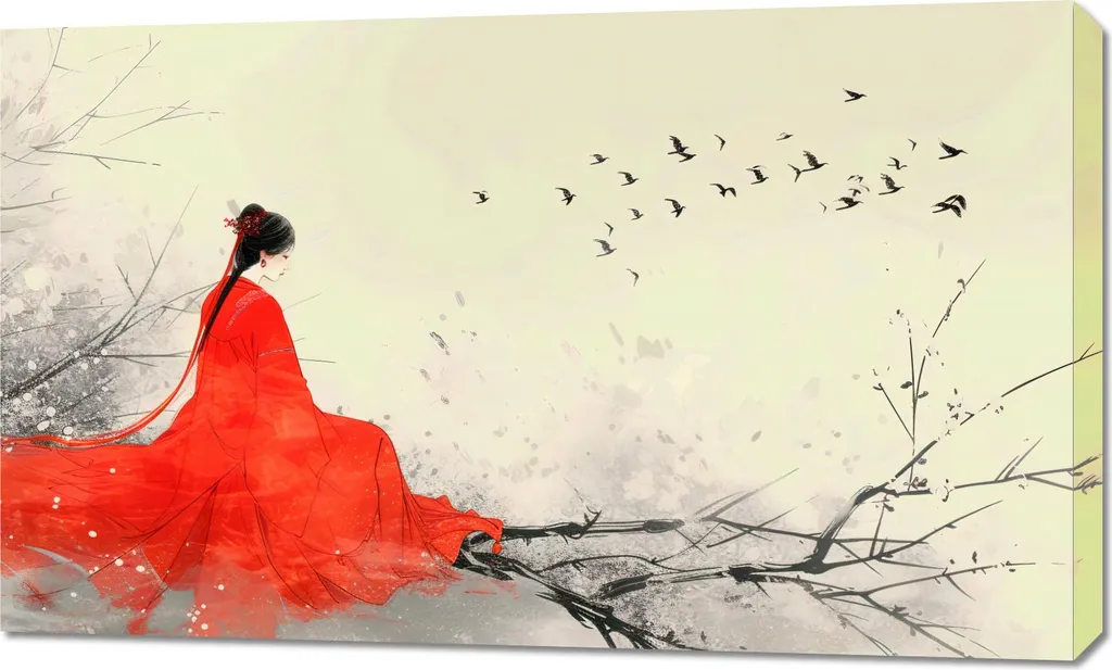 Tableau Image 100 x 60 cm Diva sur une branche - Décoration murale chic