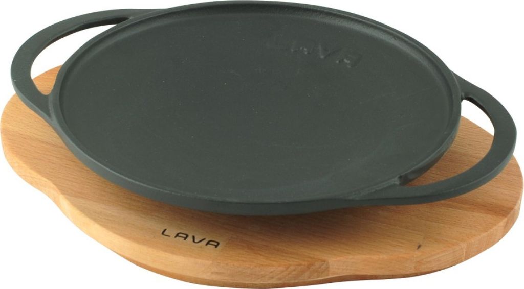 LAVA METAL Gusseisen Wok 20cm mit Holzboden