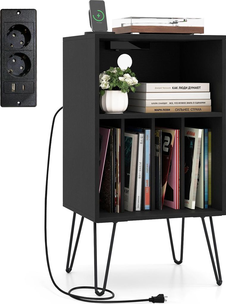 Supporto per giradischi COSTWAY, supporto per dischi a 3 Immagine del prodotto 
