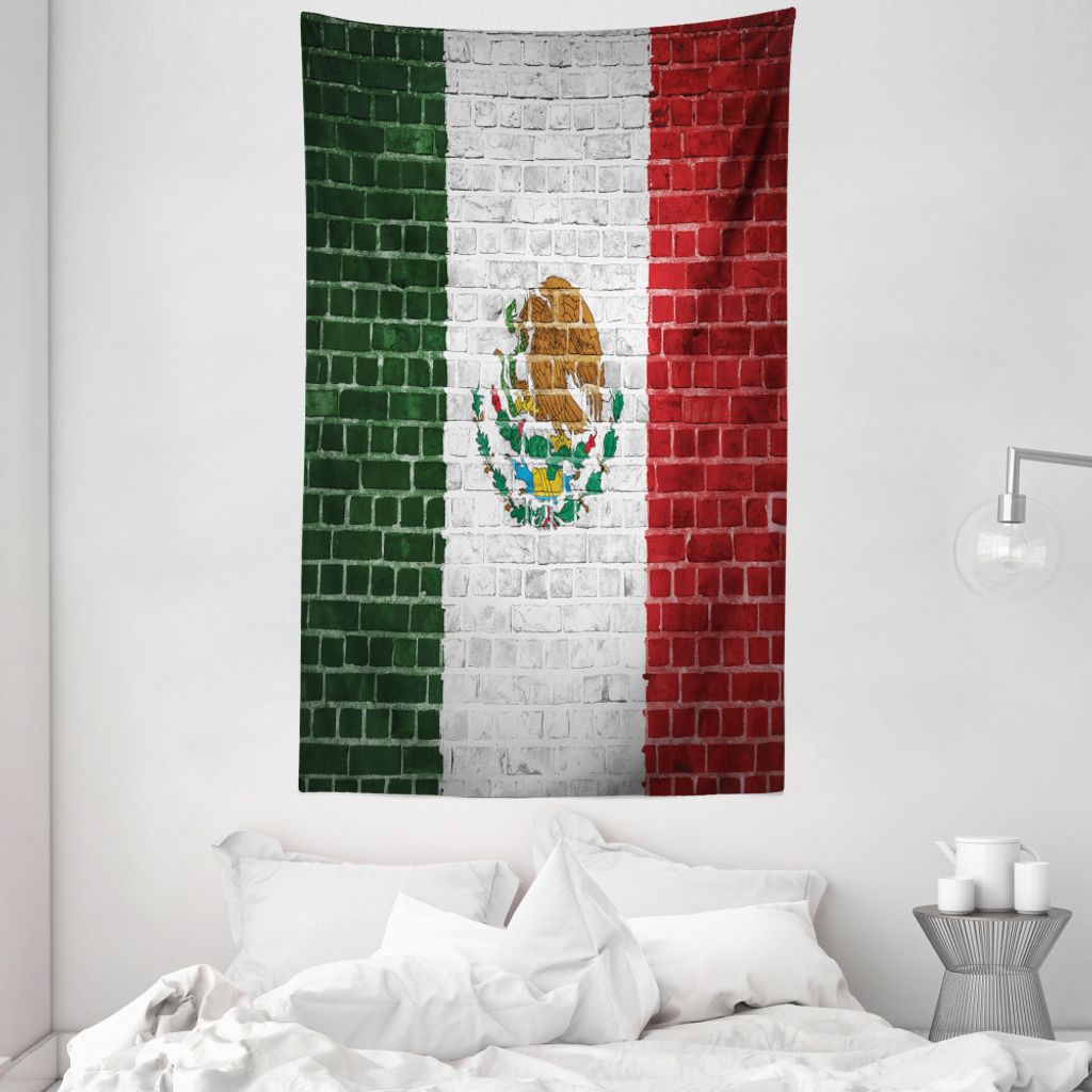 ABAKUHAUS Mexica Wandteppich und Tagesdecke, Latina Country Flag aus Weiches Mikrofaser Stoff Waschbar ohne Verblassen Digitaldruck, 140 x 230 cm, ...