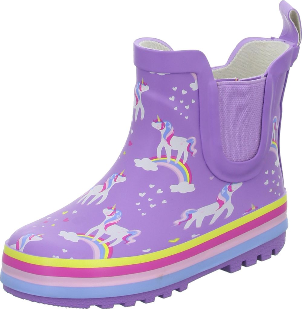 Sneakers Kinder-Gummistiefel Motiv Einhörner Lila-Mehrfarbig, Farbe:rot, EU Größe:23