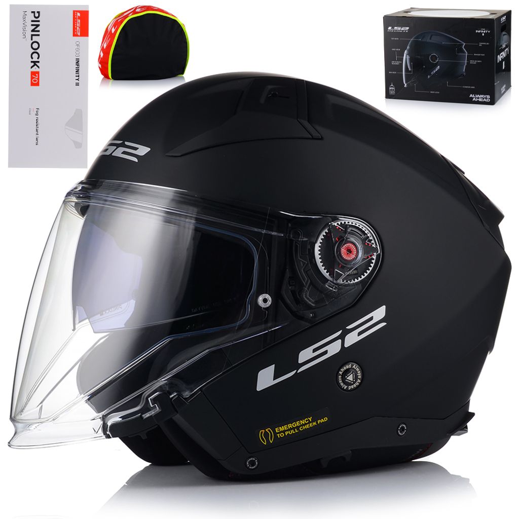 LS2 OF603 Gilet solido Infinity II, nero opaco, L (59/60) Immagine del prodotto 