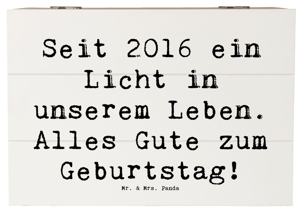 Mr. & Mrs. Panda Geschenkbox Spruch 2016 Geburtstag 22 x 15 cm - Weiß - Geschenk, Glückwunsch, fotobox, unendliche Zuneigung, besonderes Jahr fei...
