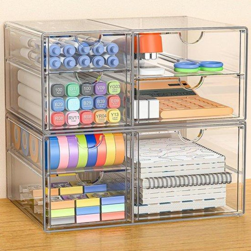 Makeup-Organizer mit 7 Ladestationen - Bürobedarf - Büro-Organizer - Büro-Artikel - Staubdichte Schubladen-Organizer und Schmuck-Schmuck-Abstell...
