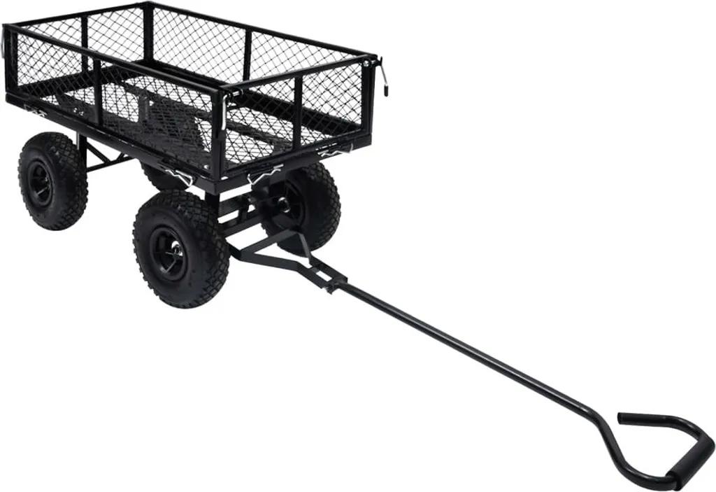 Chariot de jardin noir 250 kg : fini le mal de dos pour vos travaux