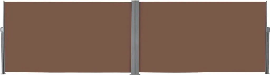Paravent Latéral Rétractable Double 160x600 cm Marron Extérieur - 2