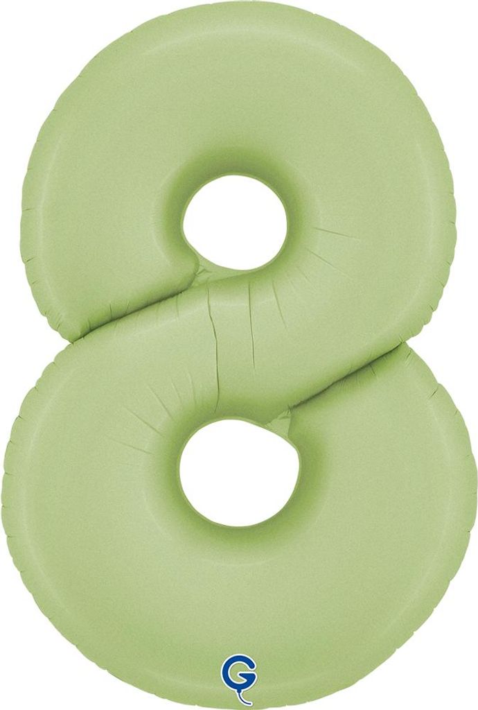 Riesenzahl Folienballon 40"/102cm | Satin Olive Zahl: 8