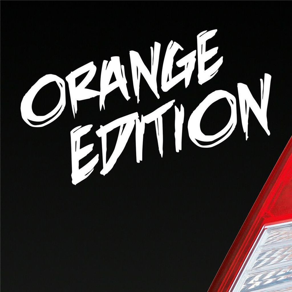 Auto Aufkleber Orange Edition Auto Car Tuning Motorrad 15x7 cm Weiss Glanz Sticker Heckscheibenaufkleber