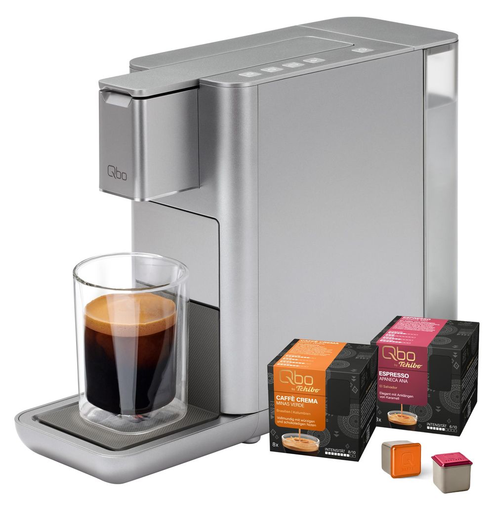 Tchibo Qbo Kapselmaschine, ICONIC, Frozen Silver, inkl. 16 Produktbild 