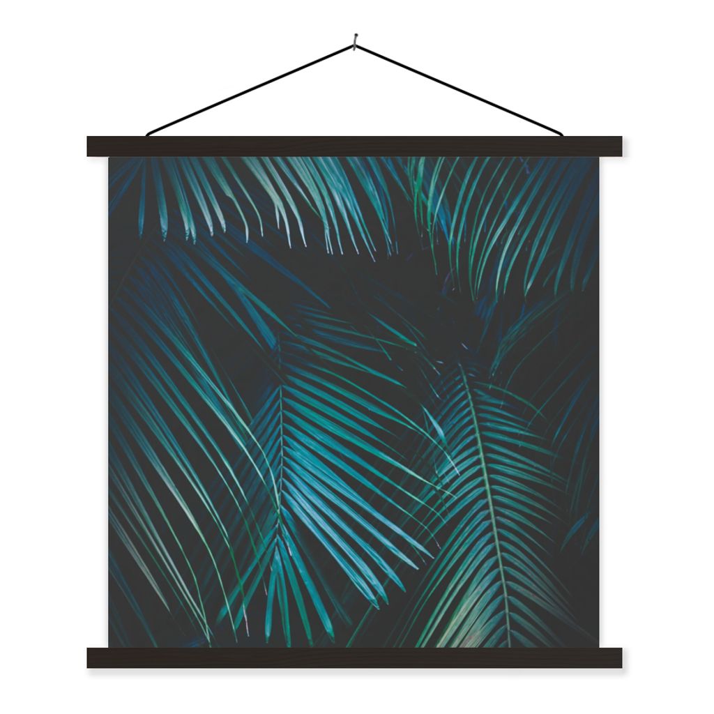 MuchoWow Textilposter Palme - Palmenbaum - Tropisch 120x120 cm mit schwarzem Rahmen - Aufhängungsset