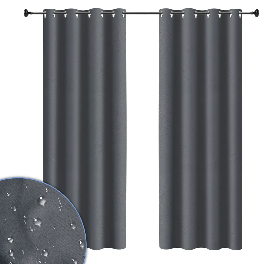 Tende da Esterno Grigio Scuro 132x213cm - Atmosfera e Relax Set da 2