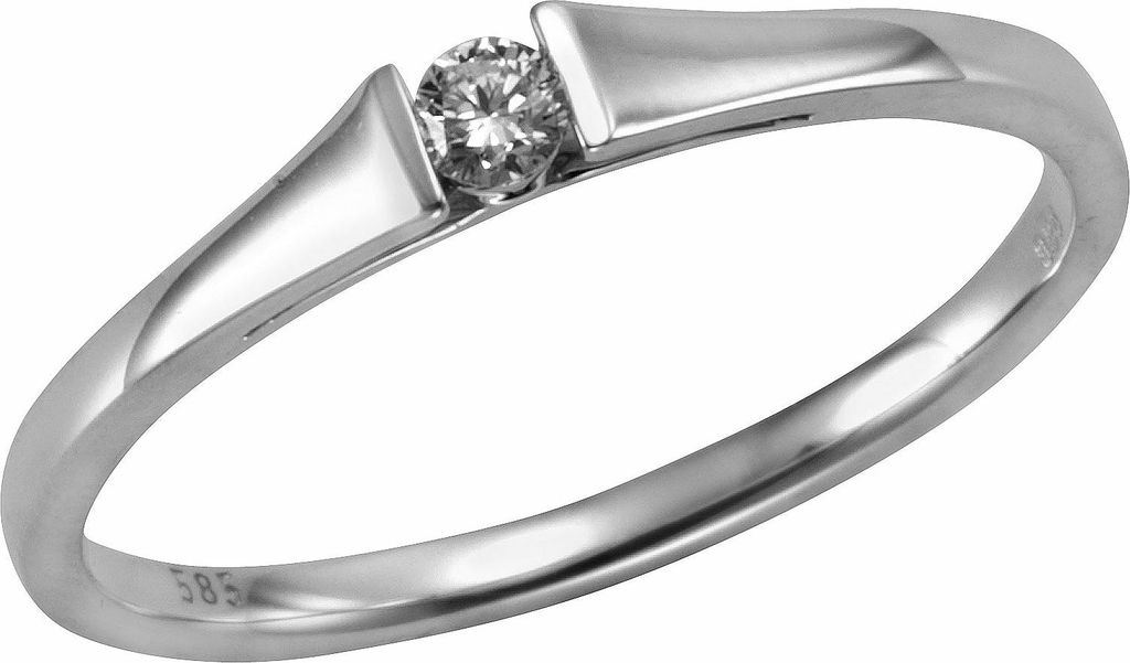 Orolino Ring 585/- Gold weiß 052 (16,6) Brillant weiß 067370104-1