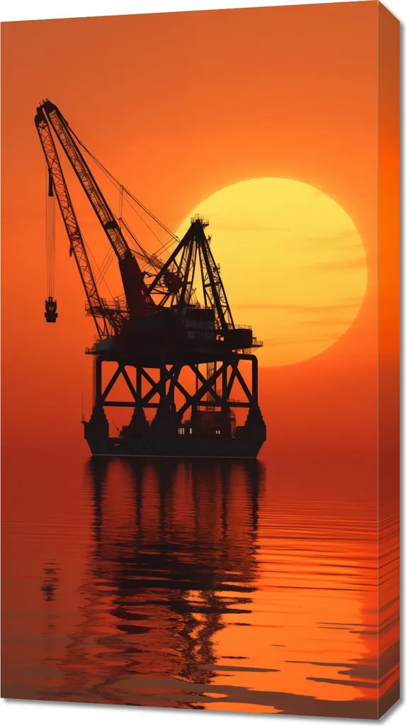 Silhouette de l'industrie image 50x90 cm impression haute qualité