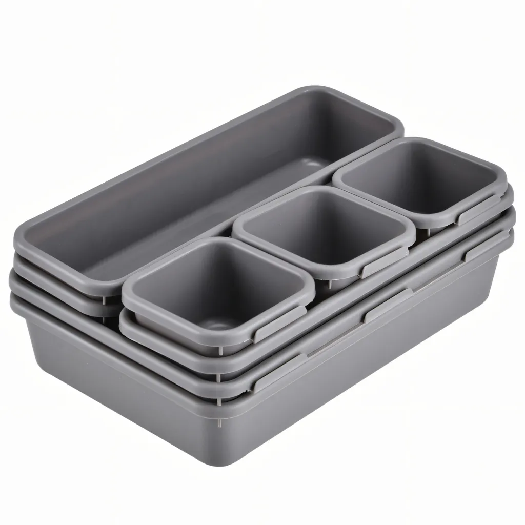 Lot de 8 organiseurs de tiroirs Retoo anthracite pour votre maison