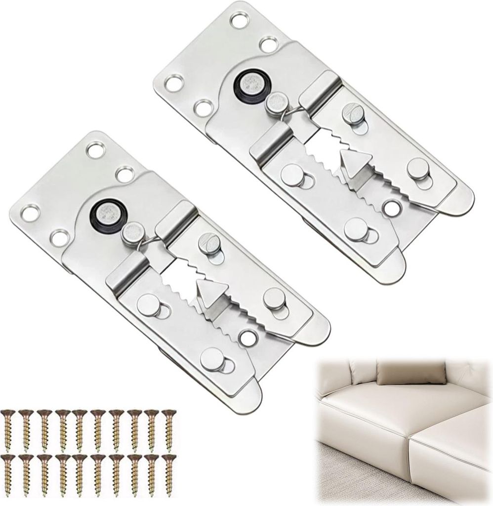 2 Stück Sektionale Sofa-Verbindung mit Schnappverschluss, Produktbild 