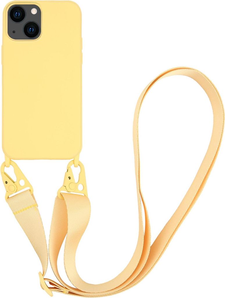 VIVanco Necklace Cover, Silikon Schutzhülle mit Karabinerhaken und Handykette für iPhone 13 (62930) Handyhülle