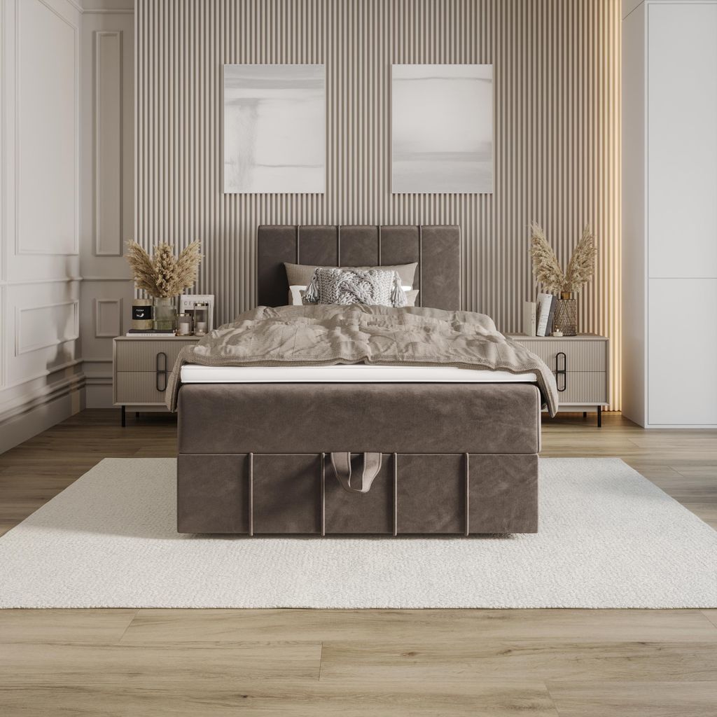 BEDANTE BAHAMA 80x200 Monolith 15 Bett Bettkasten Einzellbett Hotelbett Topper Matratze Schlafzimmer Stauraum