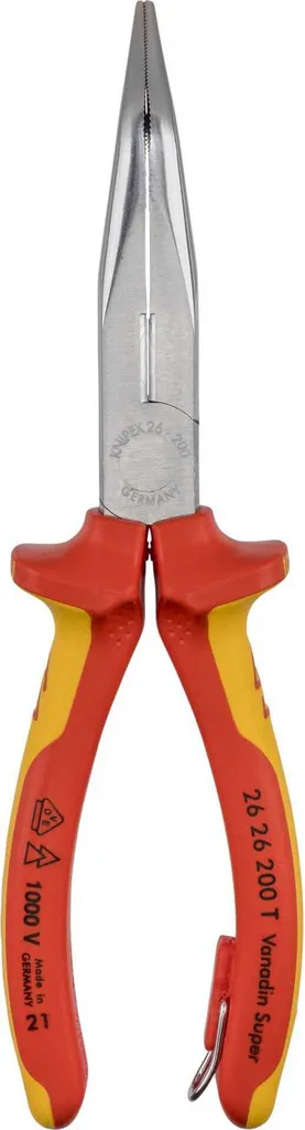 KNIPEX 26 26 200 Pinza a Becchi Lunghi Curvi 40° Isolata VDE 1000V