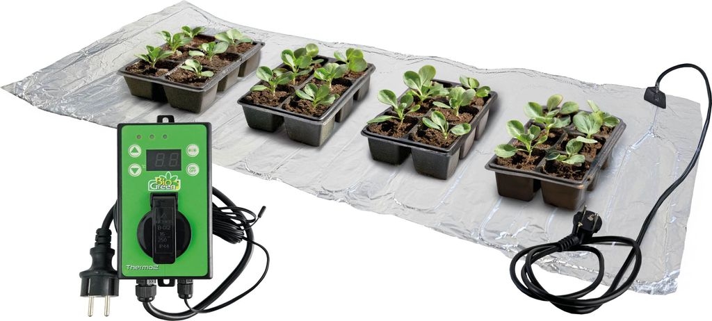 BioGreen Heizmatte "Sahara" für Pflanzen in verschiedene Größen - gleichmäßige Wärmeverteilung - spritzwasserdicht
