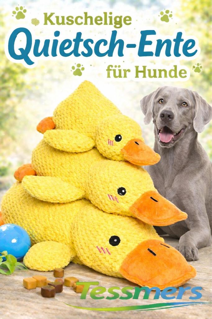 Anti Stress Ente gelb M 32cm Hund Hundespielzeug Produktbild 