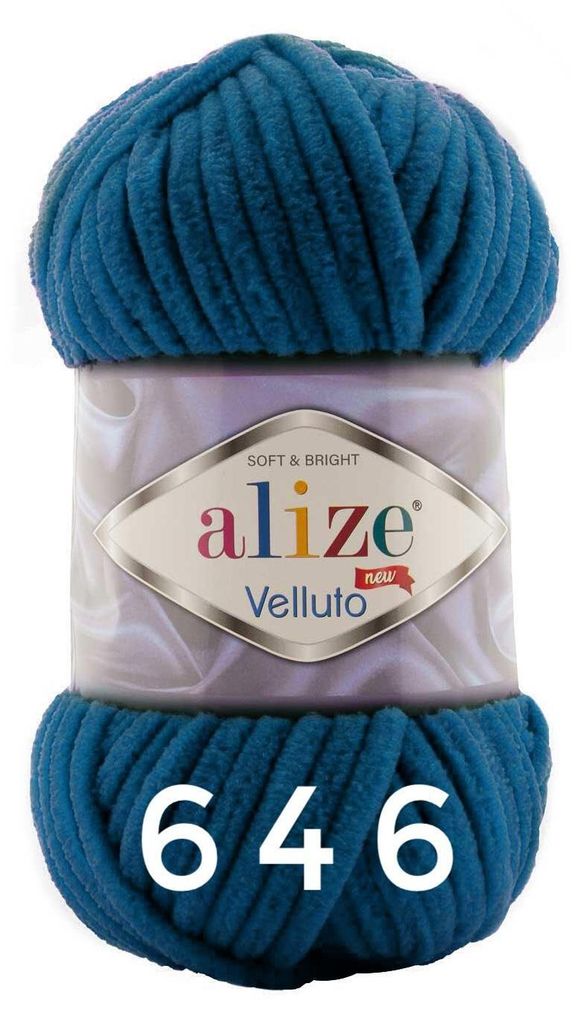A ball of blue yarn with a label.