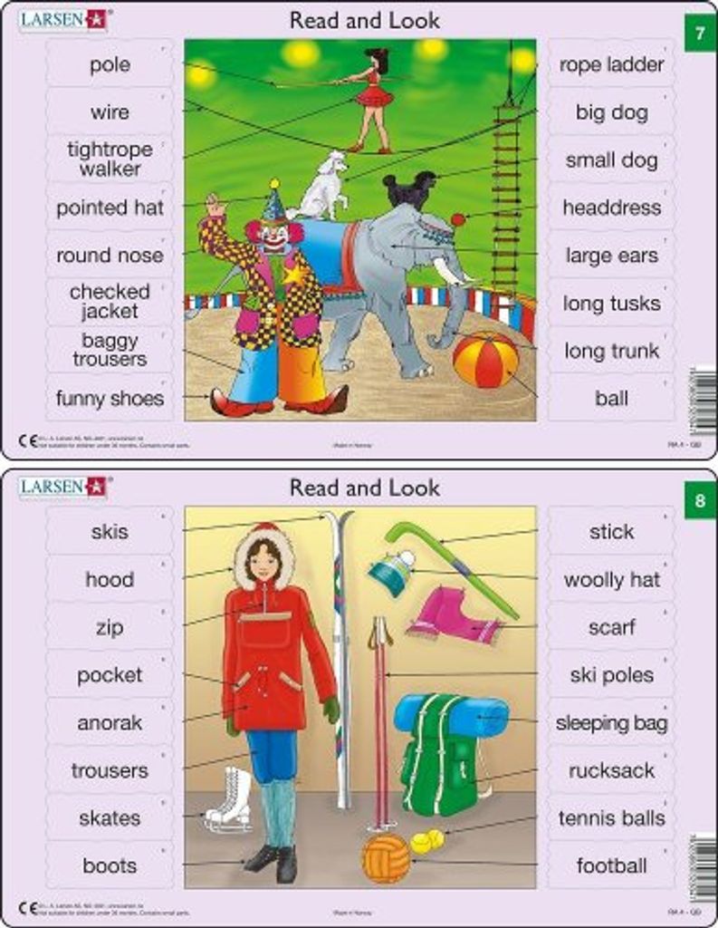 LARSEN Englisch Puzzle (7) - Zirkus 16 Teile