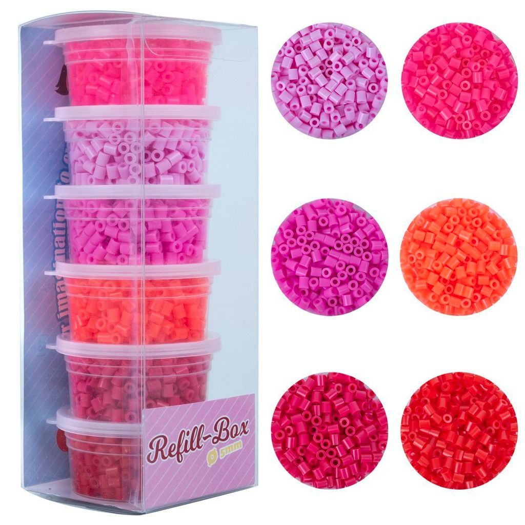 Bügelperlen Set – 3000 Stück, 6 Rottöne, kompatibel mit Hama, kreative Bastelidee