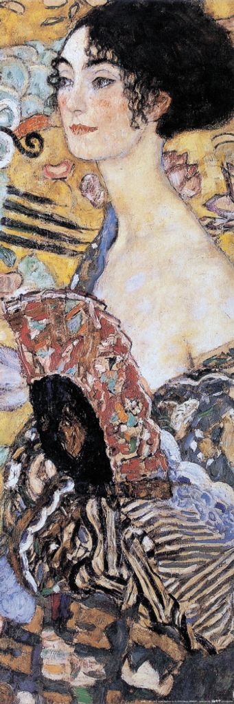 Gustav Klimt Kunstdruck Bild - Dame Mit Fächer, 1917-18 (91 x 30 cm)