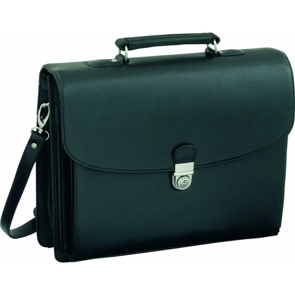 Serviette porte-documents noire en simili cuir pour professionnels