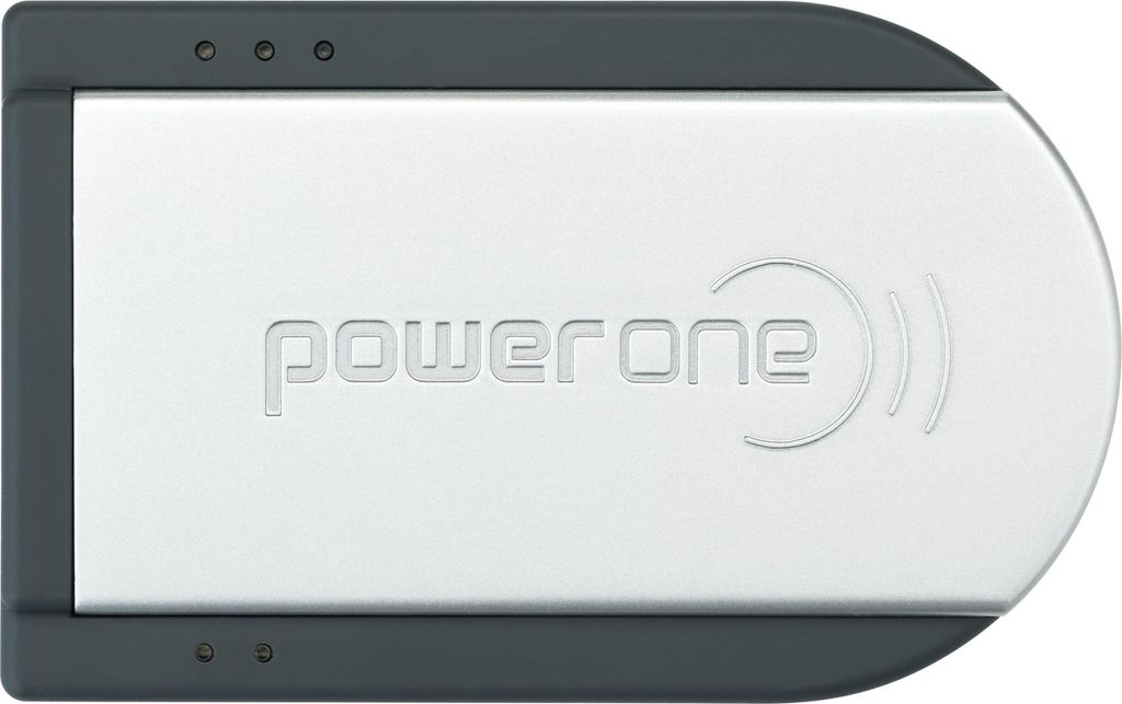 A top-down view of a Varta pocket charger for NiMH button cell batteries.