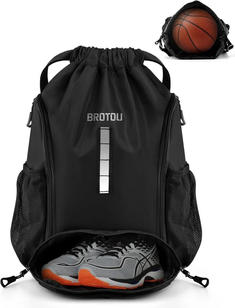 Sac à dos de sport avec cordon de serrage et rangement pour chaussures
