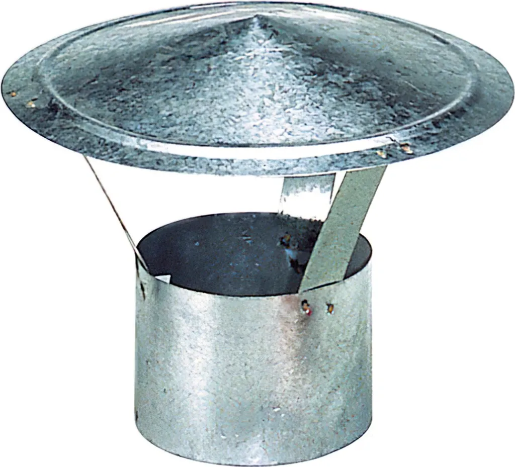 Chapeau de Cheminée en Acier Galvanisé de 150 mm pour Évacuation Fumée