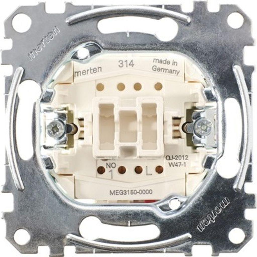 Merten MEG3150-0000, Drucktasten-Schalter, 1P, Metallisch, Produktbild 