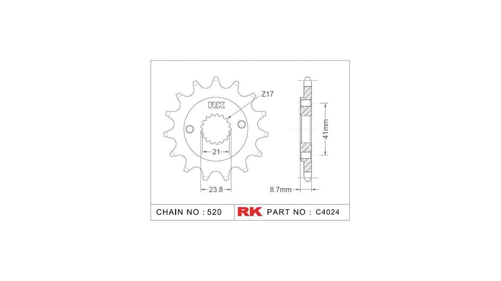 RK Antriebsritzel "4024" 520, Stahl 14 Zähne
