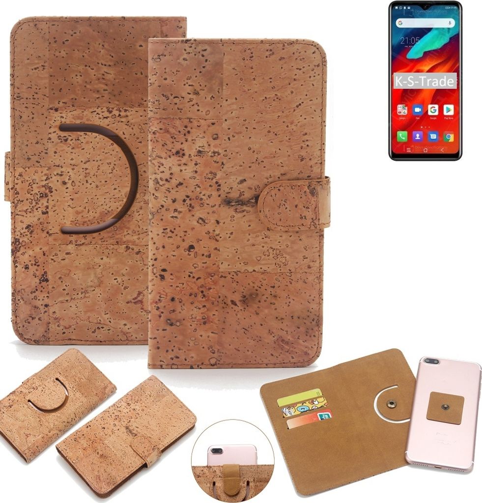 K-S-Trade Handy Hülle Schutz Hülle kompatibel mit Blackview A80 Pro Handyhülle Schutzhülle Korkhülle Kork-Hülle 1x