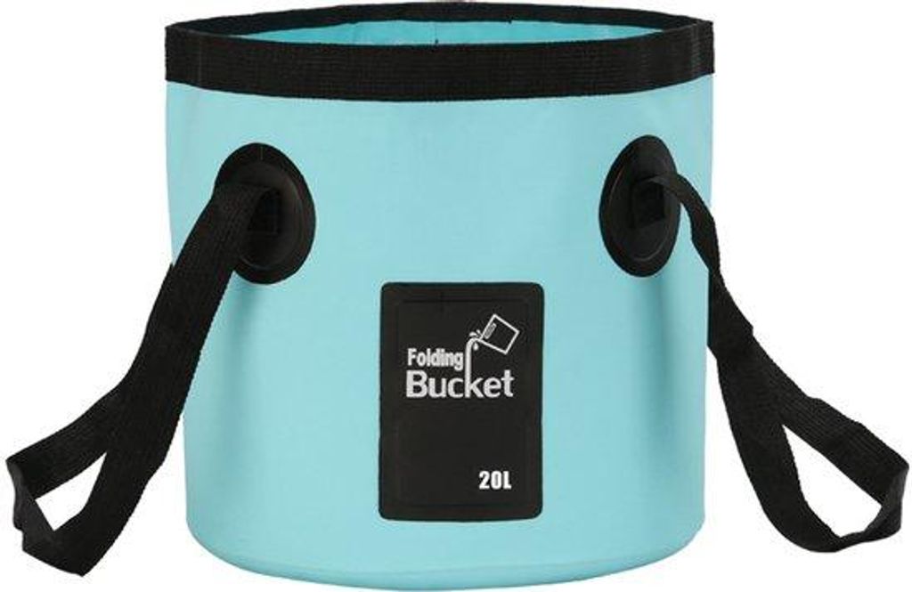 Leichtes, tragbares, 20-Liter-Set, faltbarer Camping-Container, Camping-Eimer, Camping-Set, Wasser- und Abfallbehälter, Lichtblau