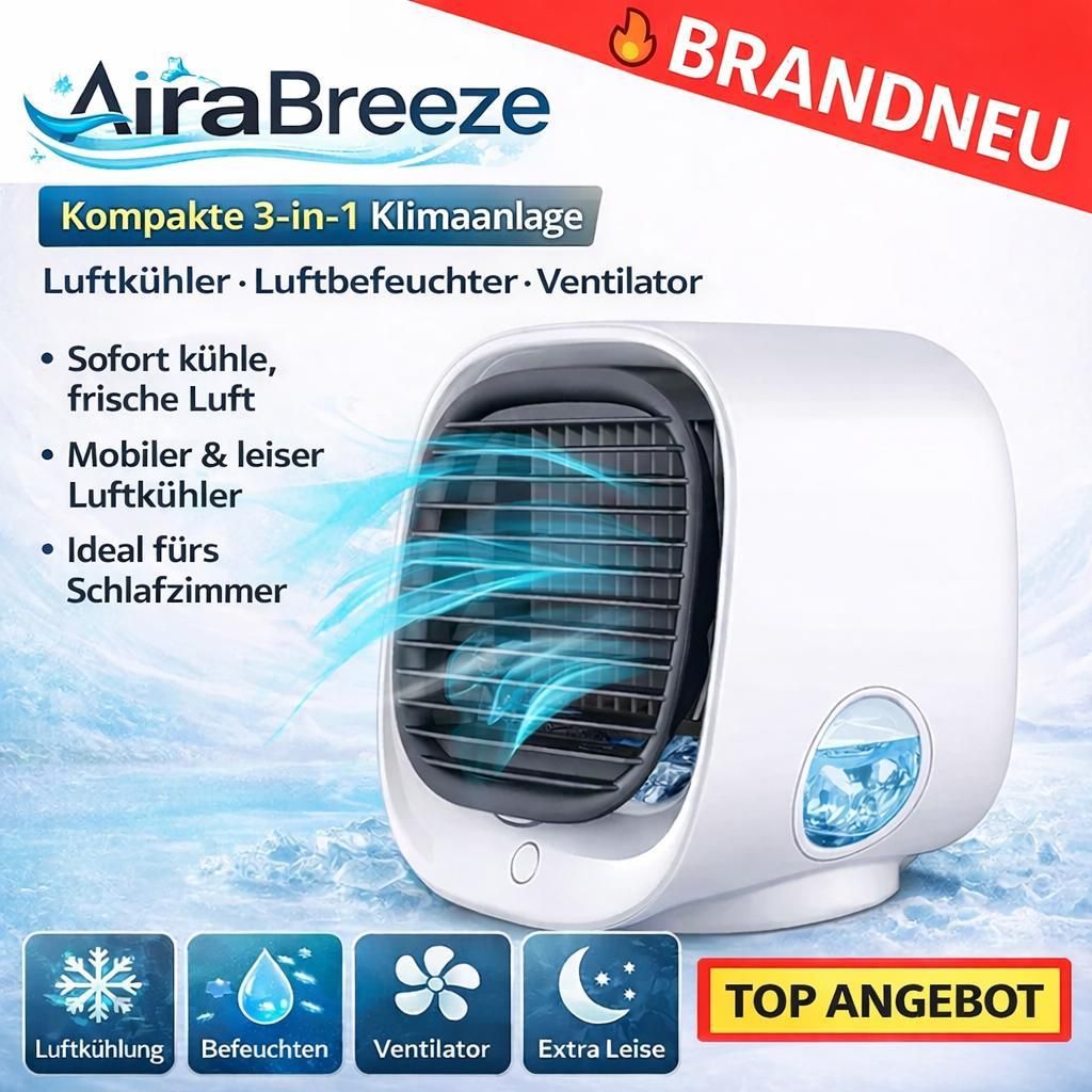 AiraBreeze™ Mini Klimaanlage Luftkühler Tragbar Ventilator Produktbild 