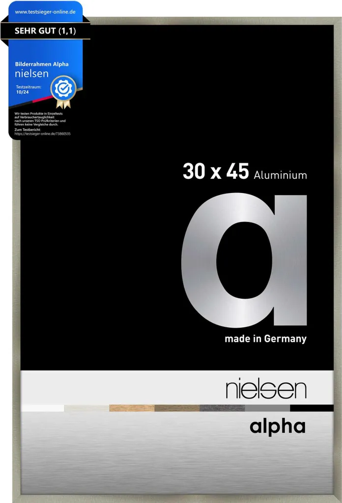 Cornice Alluminio Nielsen Alpha 30x45 Acciaio Spazzolato Home Decor