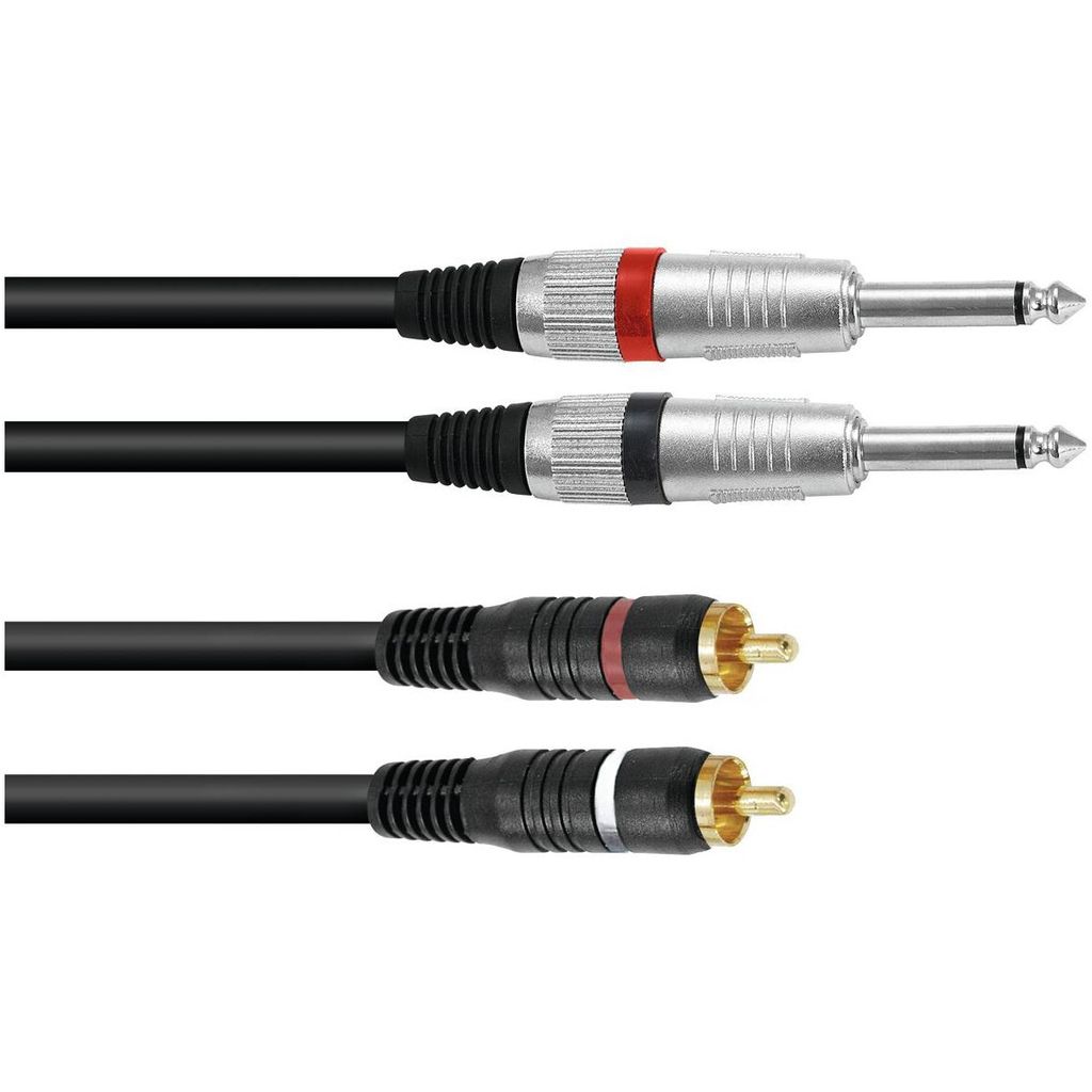 OMNITRONIC Adapterkabel 2xKlinke/2xCinch 1m sw