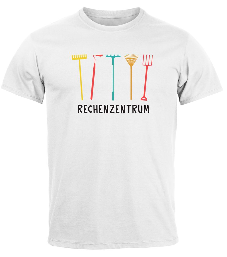 Herren T-Shirt Rechenzentrum Parodie EDV Computer lustig Gärtner Gartenarbeit Fun-Shirt Moonworks weiß XL