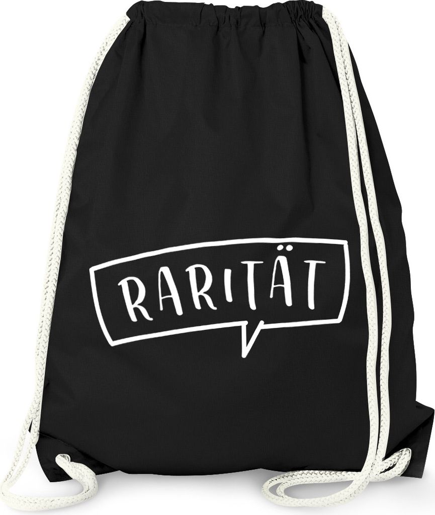 Turnbeutel Rarität Beutel mit Spruch Sprüche Gymsac Gymbag Moonworks schwarz unisize
