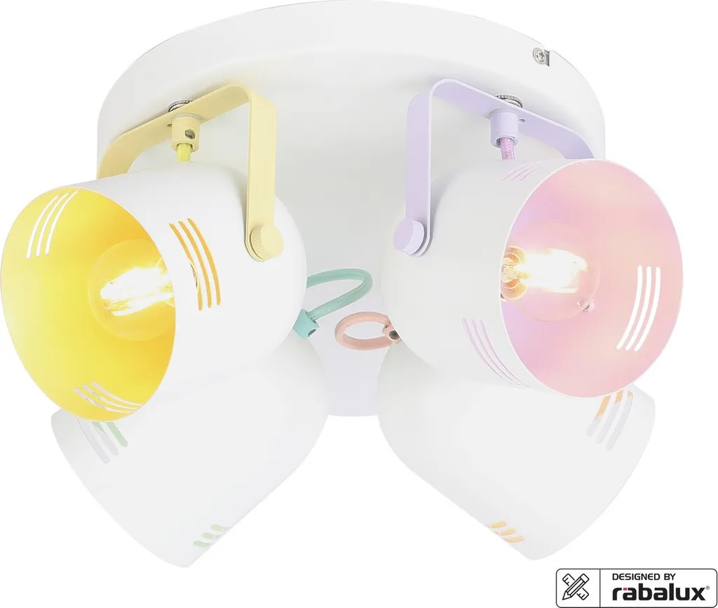 Rabalux 7014 Minuet Rampe de 4 Spots E14 40W en Métal Blanc Élégant