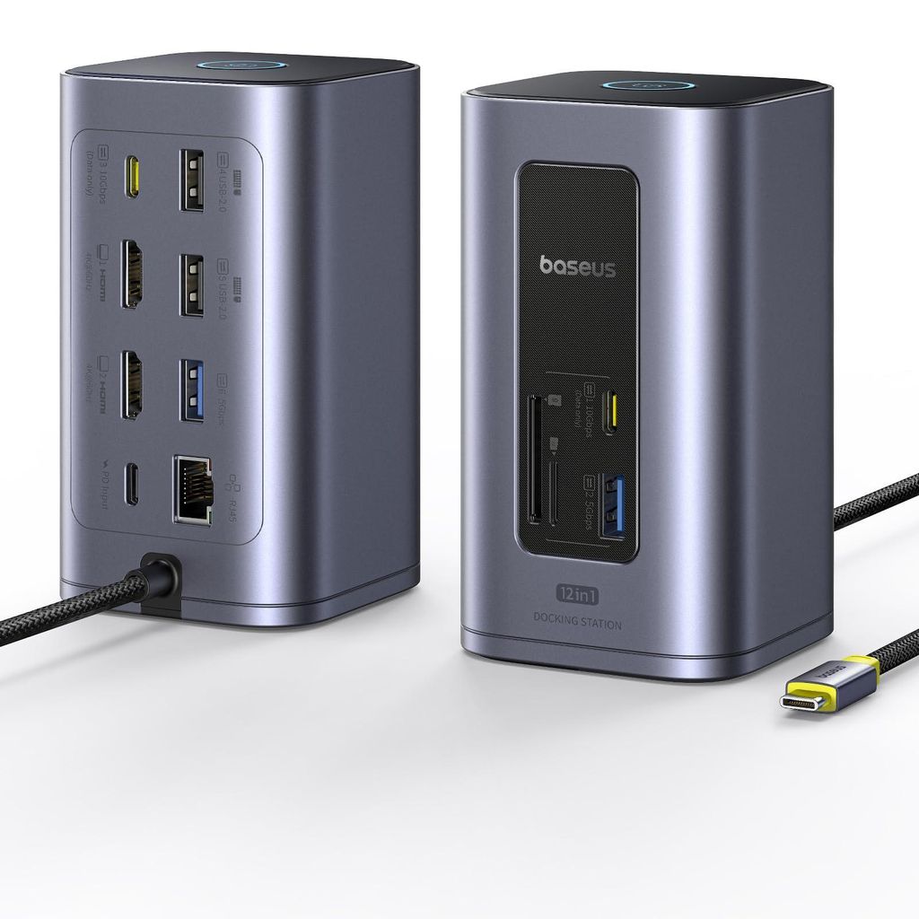 Baseus Nomos Air 12-in-1 Docking Station: 2 monitoren voor Productafbeelding 