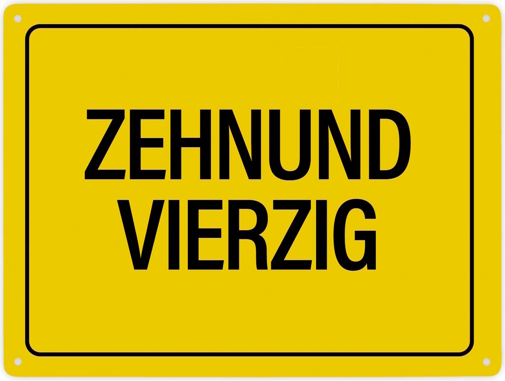 Zehnundvierzig Metallschild XXL Schild Blechschild Produktbild 