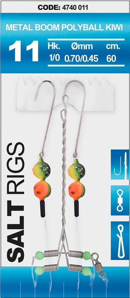 Spro 11 Salt Rig Metal Boom Polyball Kiwi#1/0