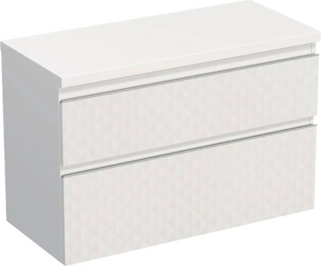 Jungborn Waschtischunterschrank TRENTA BxHxT 96,7 x 64,6 x 44,5 cm Frontfarbe weiß matt TRE DESK 100 2Z S B073