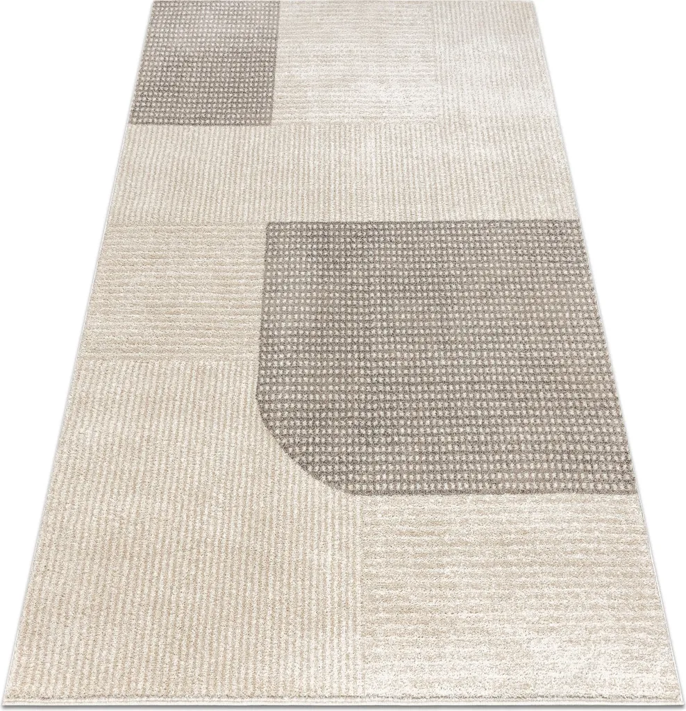 Tapis géométrique beige FUSION 0805 - Texture douce et motif abstrait